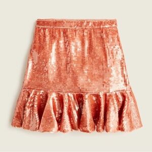 J. Crew Sequin A-Line Skirt in Coral